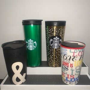 Starbucks Lot Tumbler Travel Coffee Cup Mug Cold Hot Green Gold Ampersand & Love